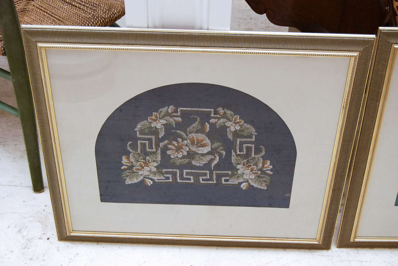 Two Framed Victoria Beadwork Textiles In Good Condition For Sale In Hudson, NY