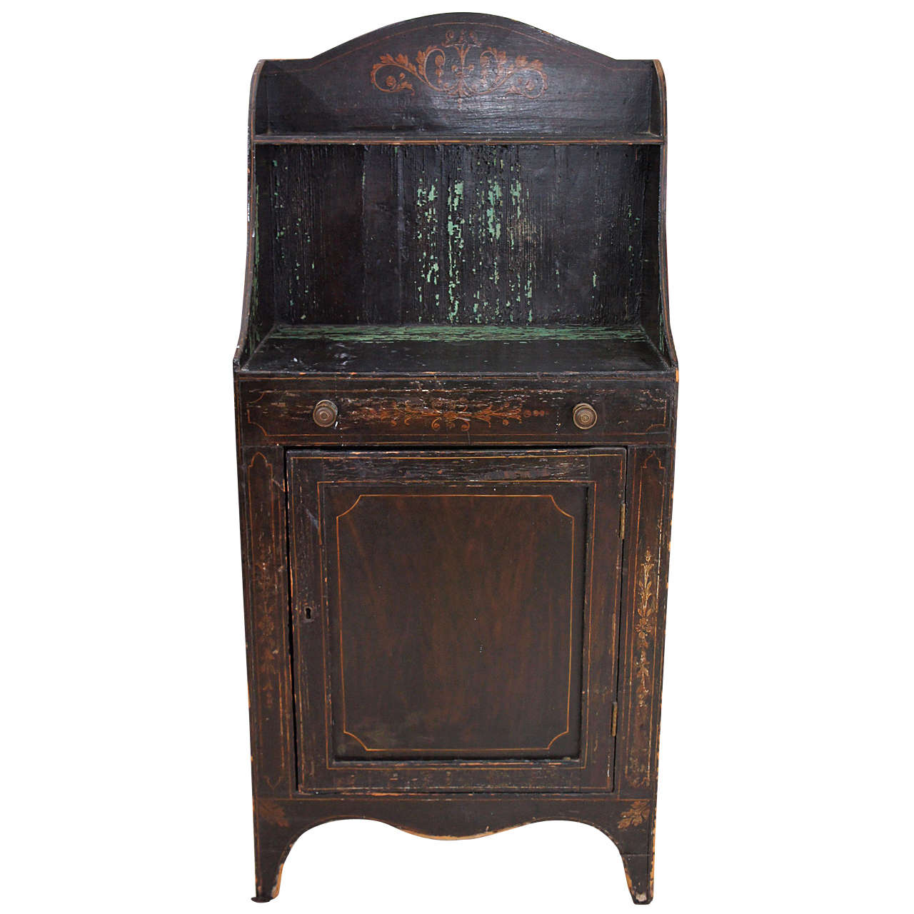 Small Continental Painted Cabinet