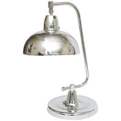 Industrial Vintage Nickel Silver Desk Lamp