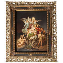 Large KPM Porcelain Plaque "The Flight into Egypt" signed by F. Hurm