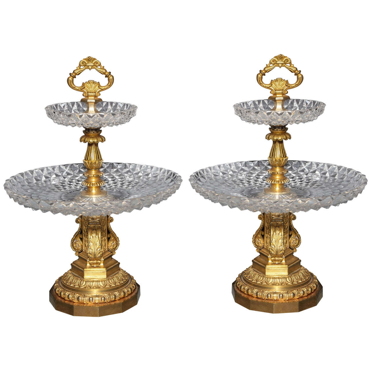 Pair of Antique French Two Tiered Tazzas or Centerpieces by P. Philippe Thomier For Sale