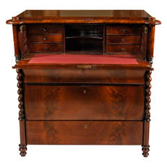 19th Century Flame Mahogany Fall Front Butler's Desk 12