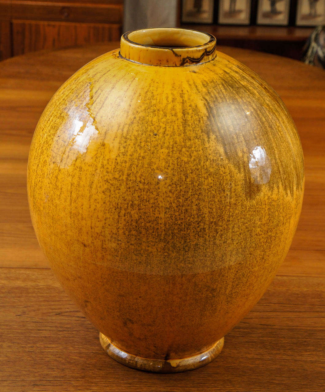 Large-scale ovoid form yellow-glazed vase by Artist Svend Hammershøi for the Herman A. Kähler pottery studio, circa 1920s.

Svend Hammershøi 1873-1948 is considered to be the most important of the artists associated with Kähler pottery in