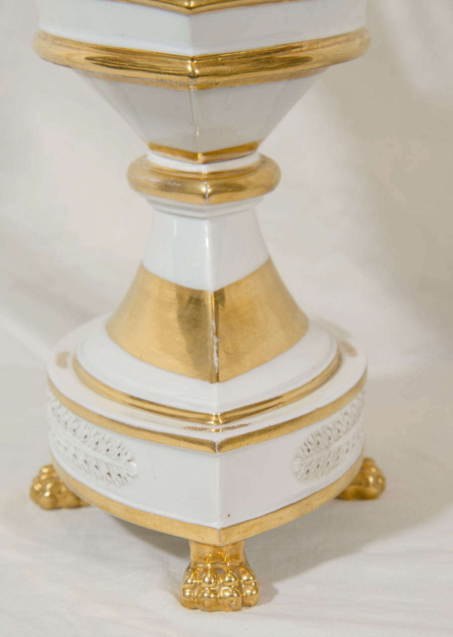 A Paris Porcelain Gilded Centerpiece Basket 1