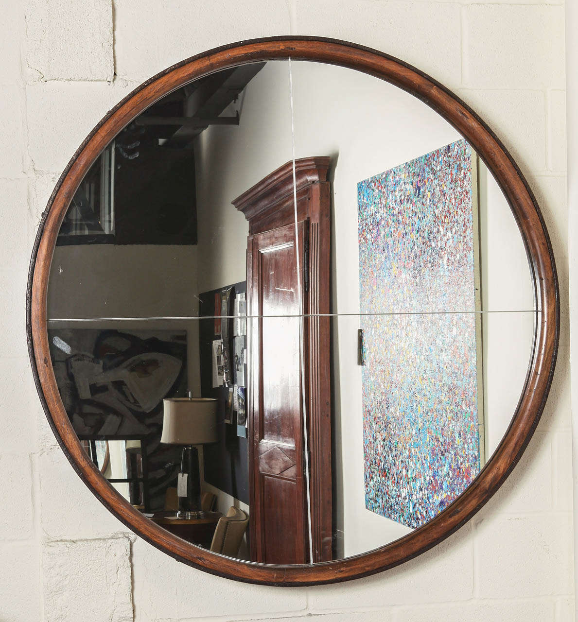 Forged Iron Wheel as Mirror Frame