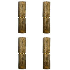 Set of Four Spectacular Vortex Wall Sconces