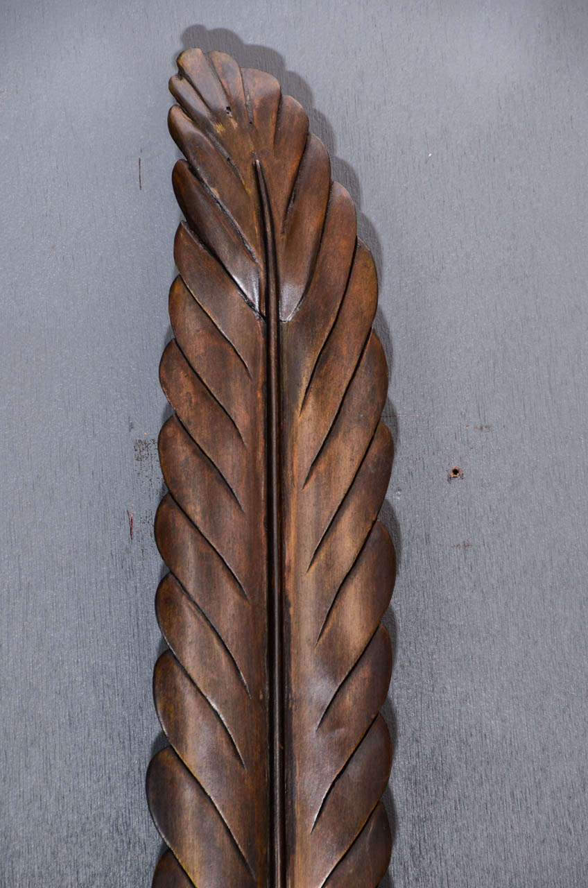 Mid-20th Century Unique Set of Four 1960s Bronze Feather Wall Sconces