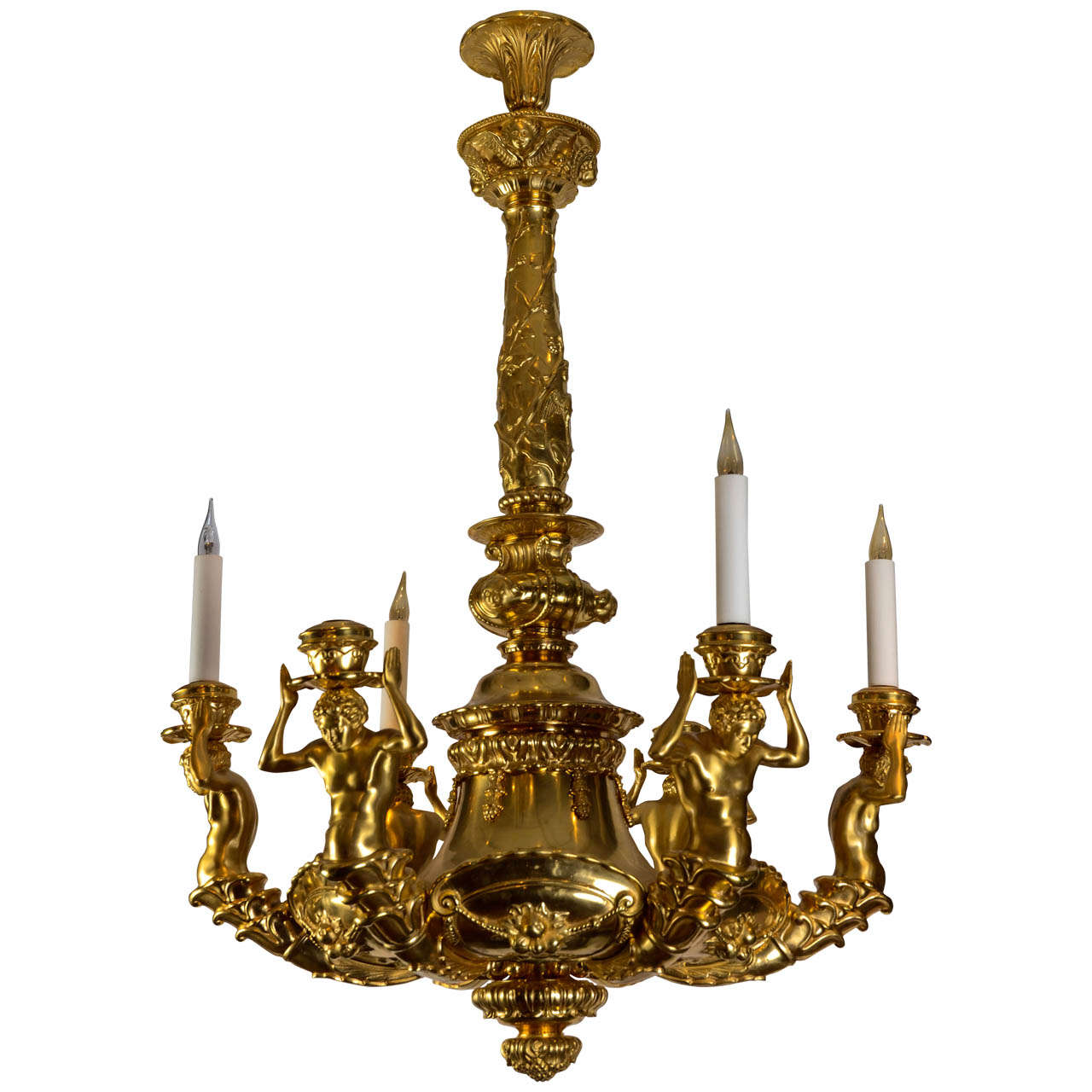 Exceptional Empire French Bronze Chandelier at 1stDibs