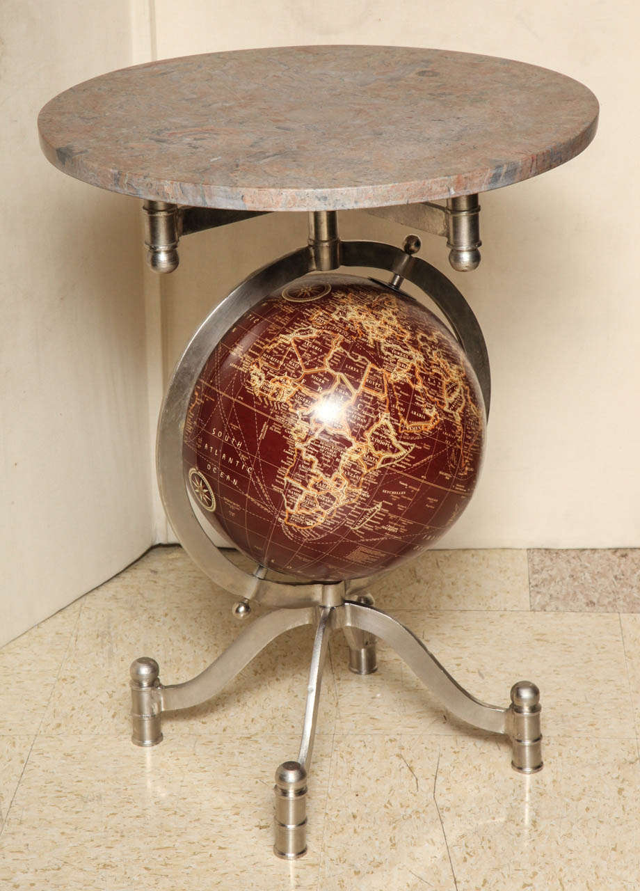 Unusual pair of round marble top side globe tables
Stock Number: F91.