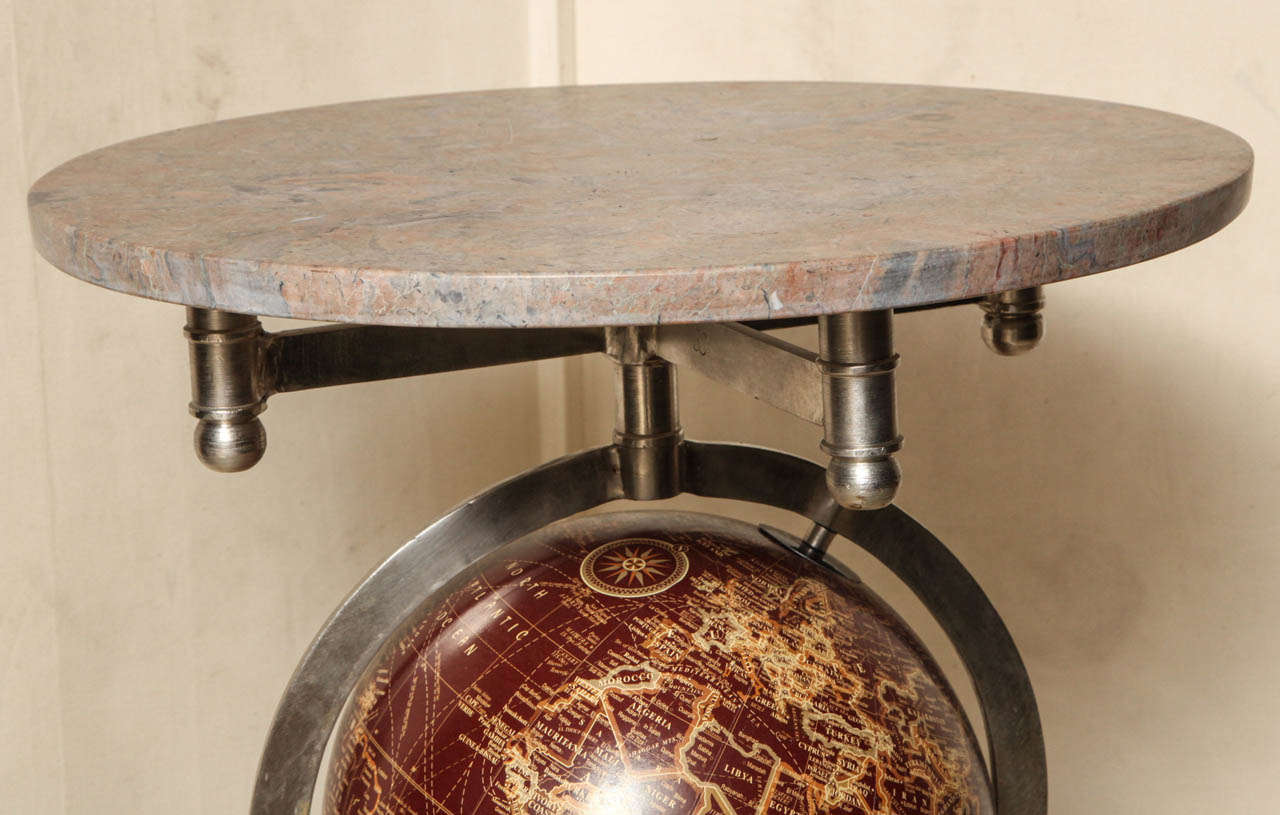Unknown Pair of Globe Marble-Top Side Tables For Sale