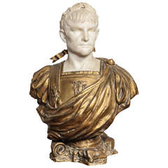 Marble and Bronze Bust of Augustus Caesar