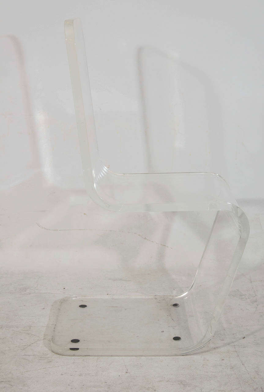 American Lucite Zig-Zag Chair