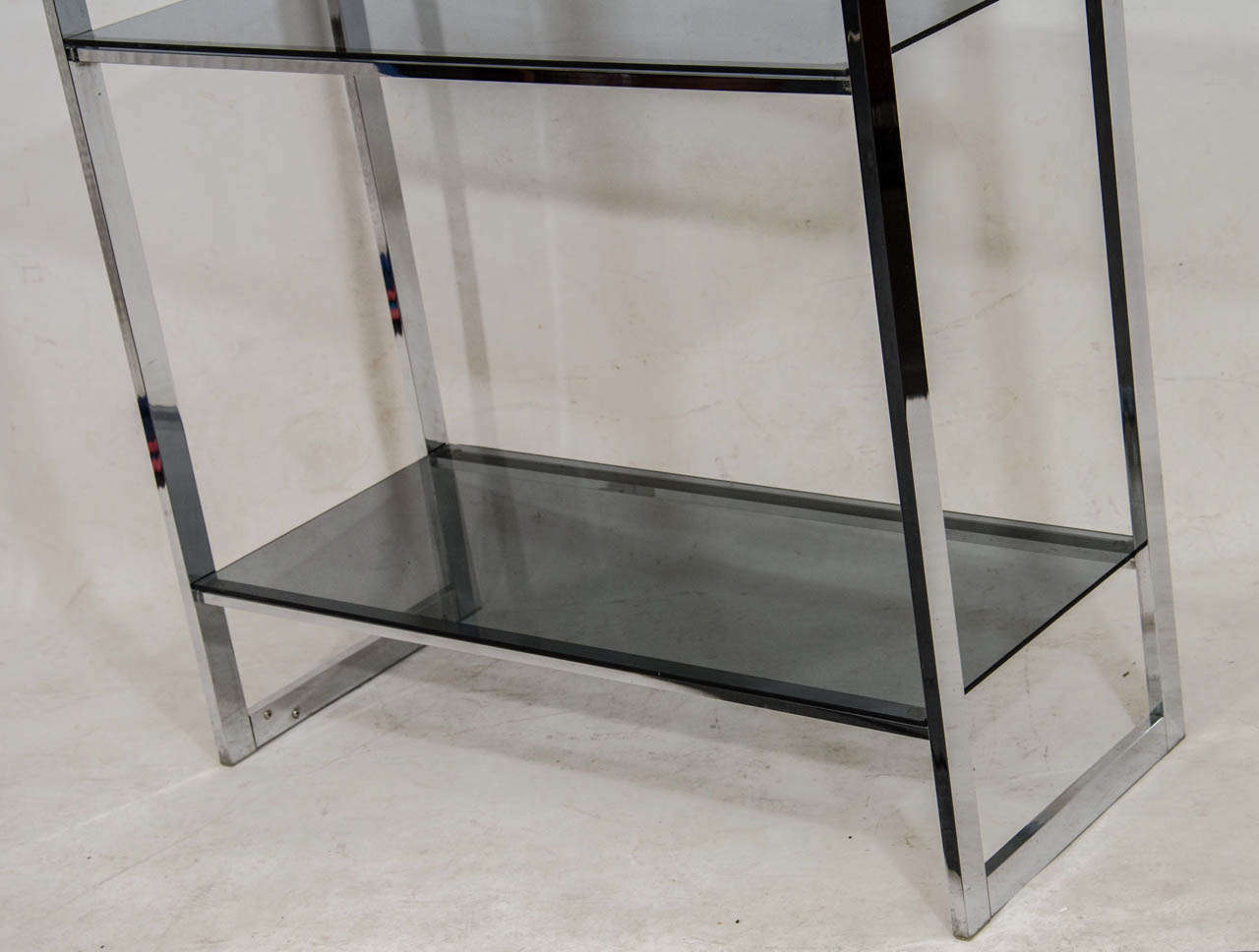 chrome etagere glass shelves