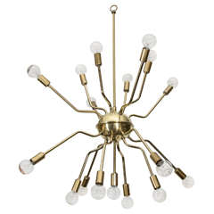 Italian Brass Spider Sputnik Chandelier Pendant by Arredoluce