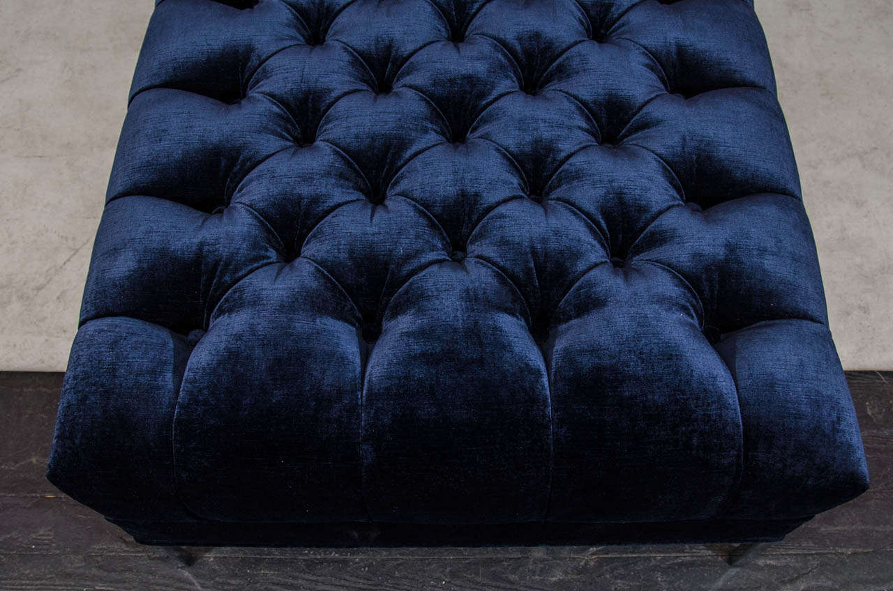 Contemporary Tufted Velvet Bench or Coffee Table For Sale