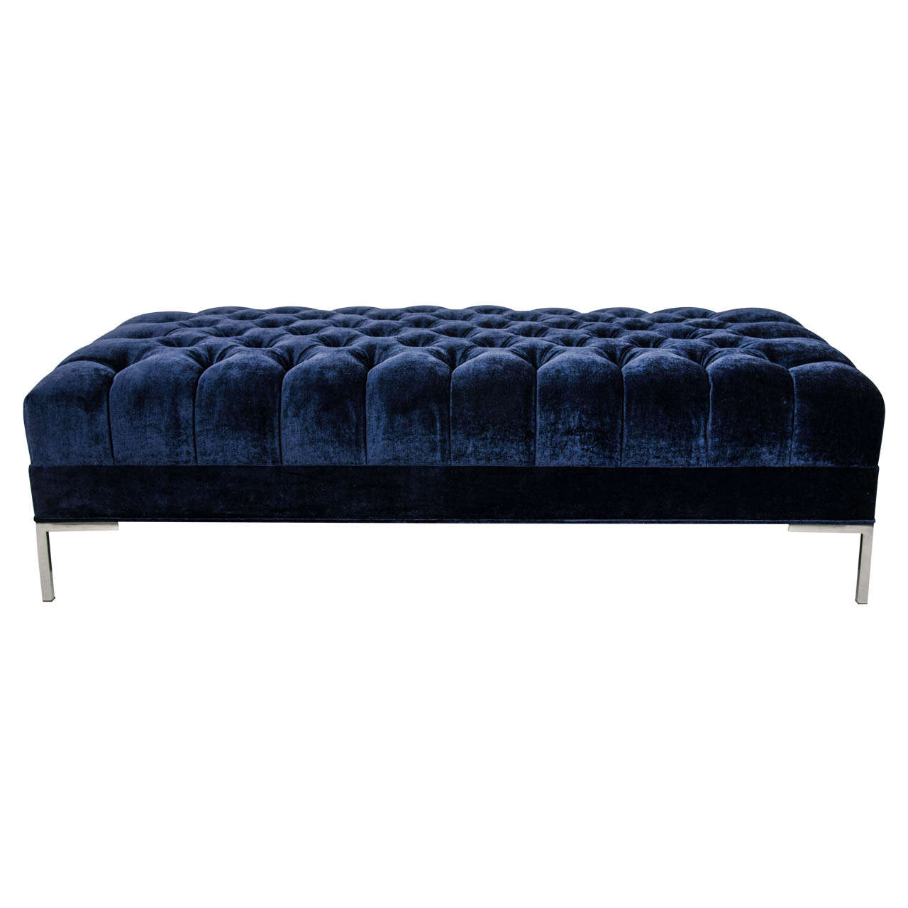 Tufted Velvet Bench or Coffee Table For Sale