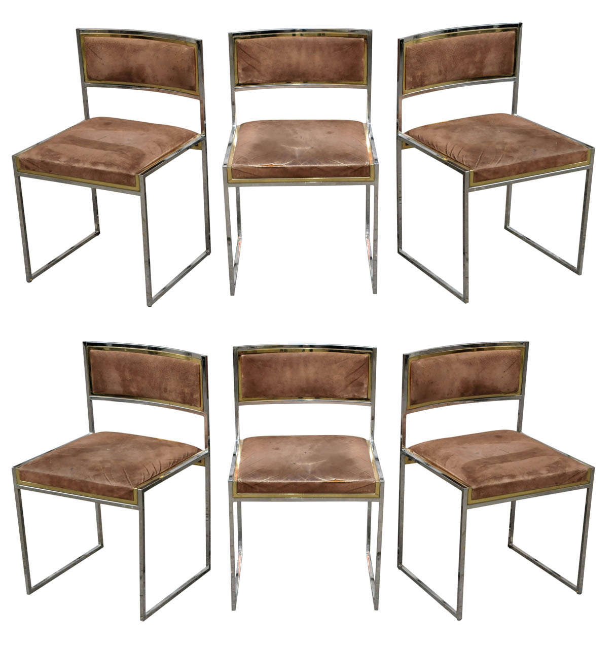Set of Six 1970's Italian Chairs For Sale