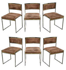 Set of Six 1970's Italian Chairs