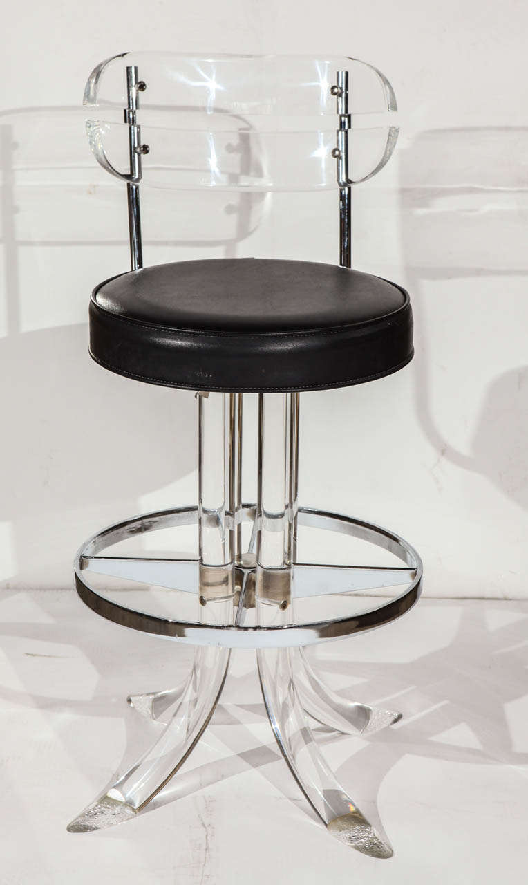 Pair of Mid Century Lucite Bar Stools at 1stDibs vintage lucite bar