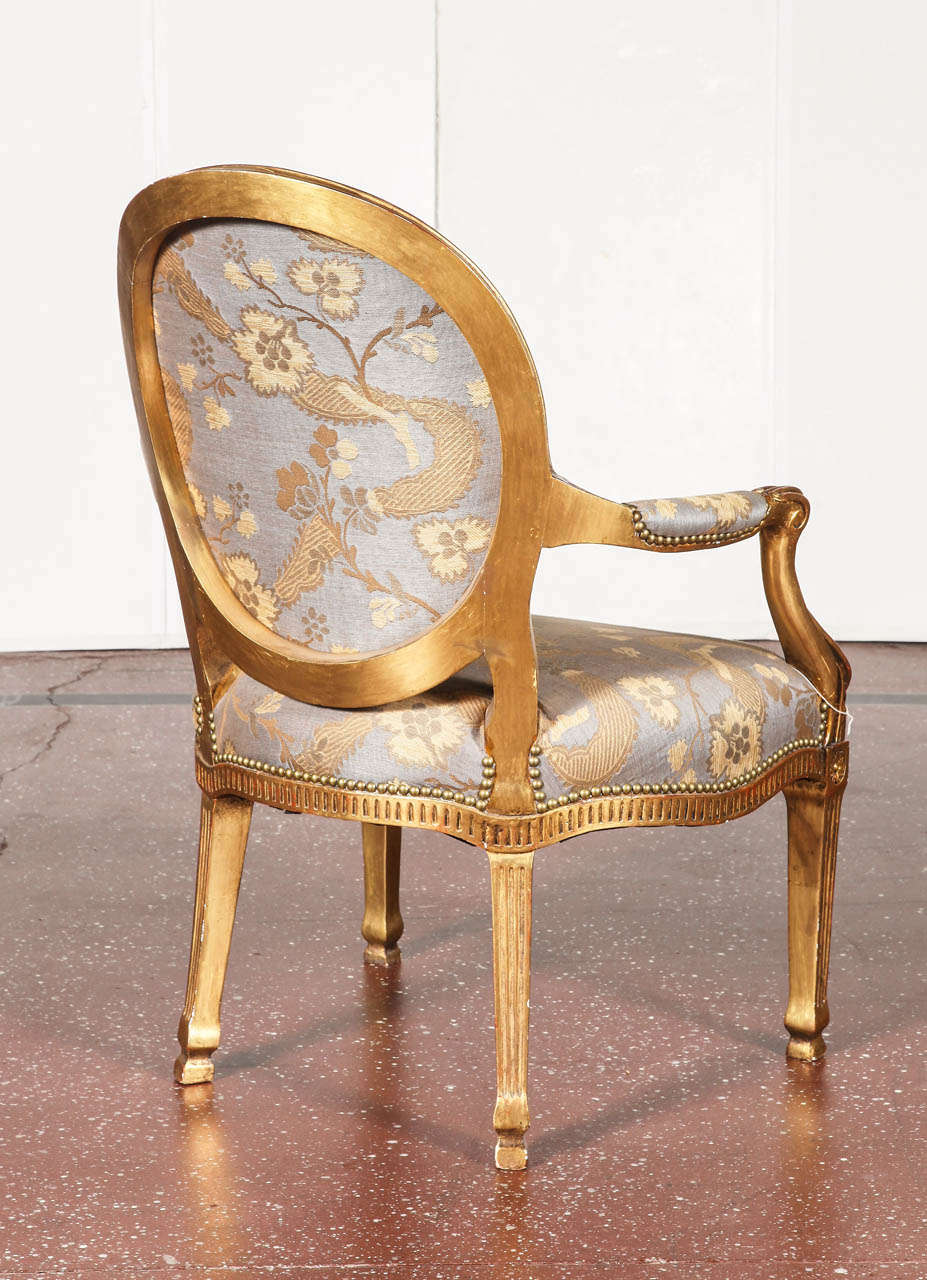 Pair of Giltwood Louis XVI Style Armchairs In Excellent Condition For Sale In Dallas, TX