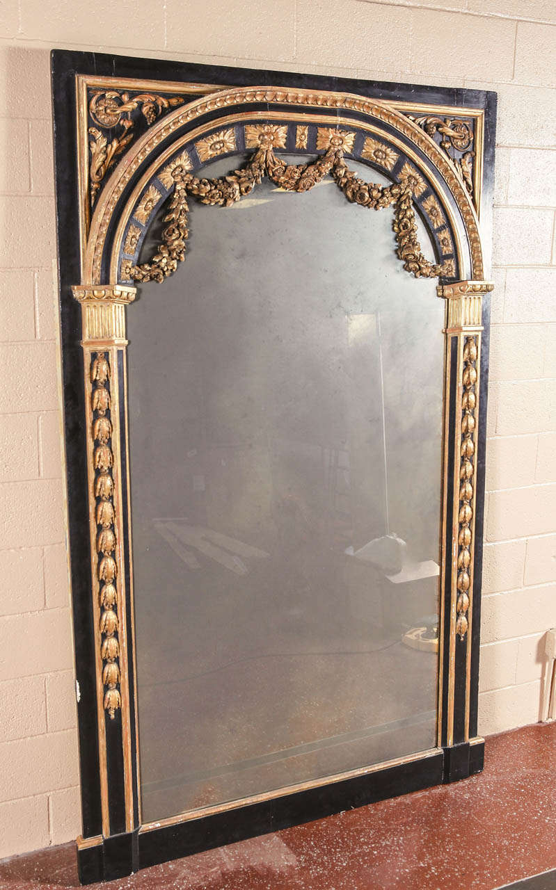 Large French Louis XVI Style Parcel Gilt Mirror 5