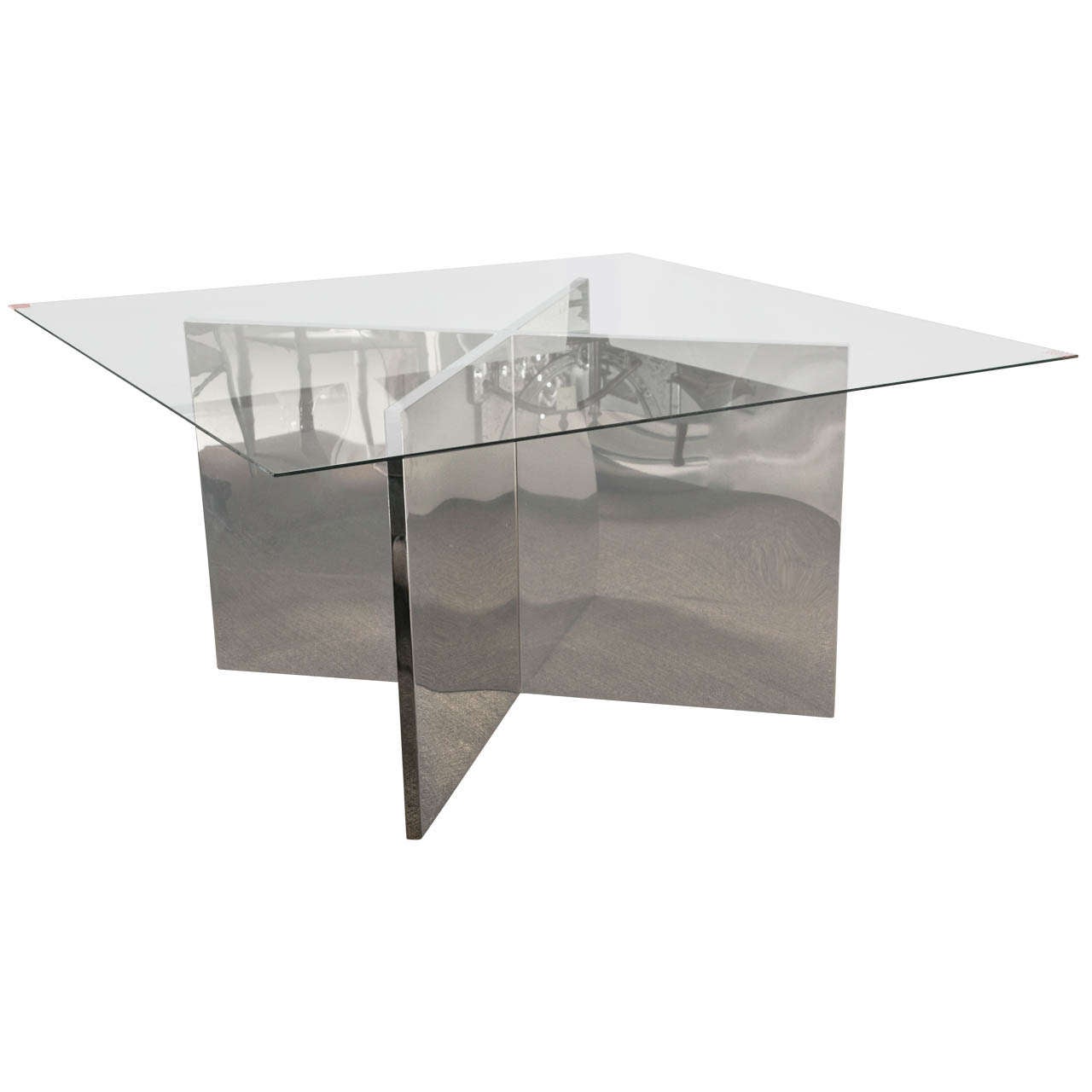 Midcentury Chrome X Form Dining Table