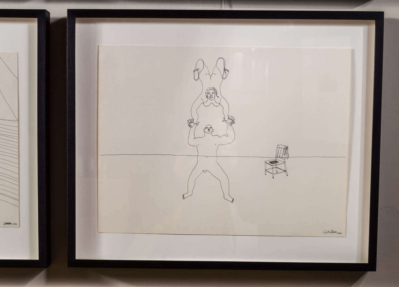20th Century Alexander Calder (1898-1976) Framed Circus Drawings