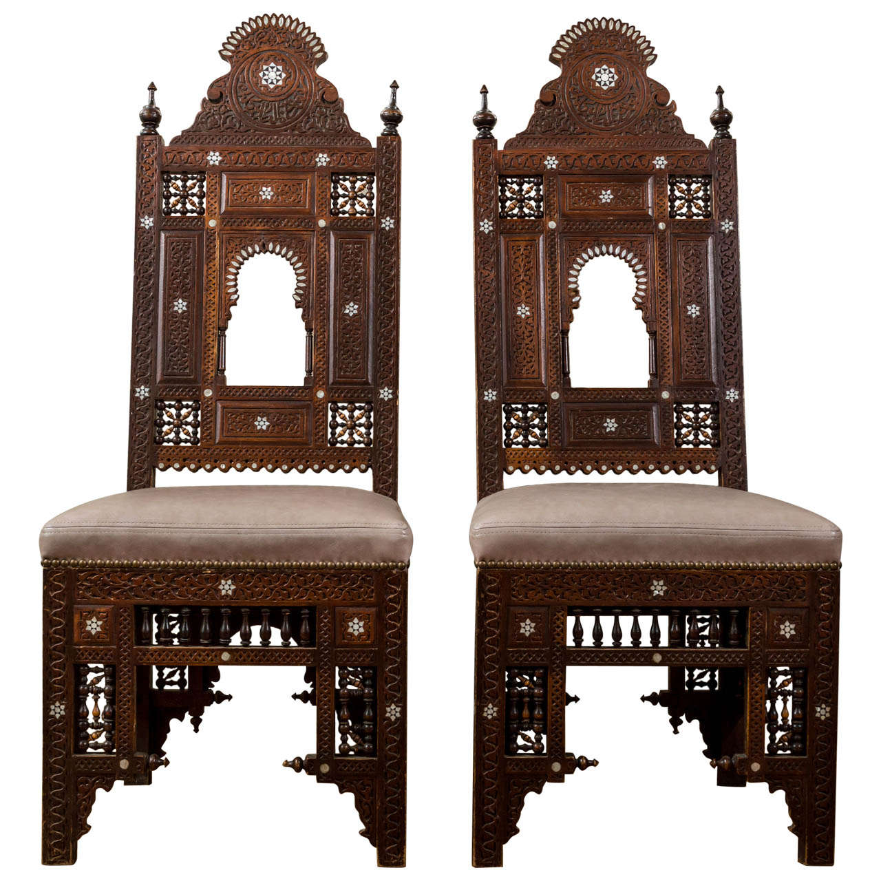 Pair of Moroccan North African Chairs For Sale