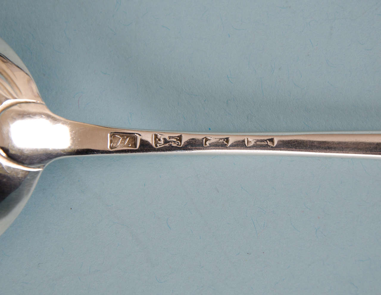 Late 18th Century Pair of George III Sterling Silver Onslow Sauce Ladles by John Lampfert