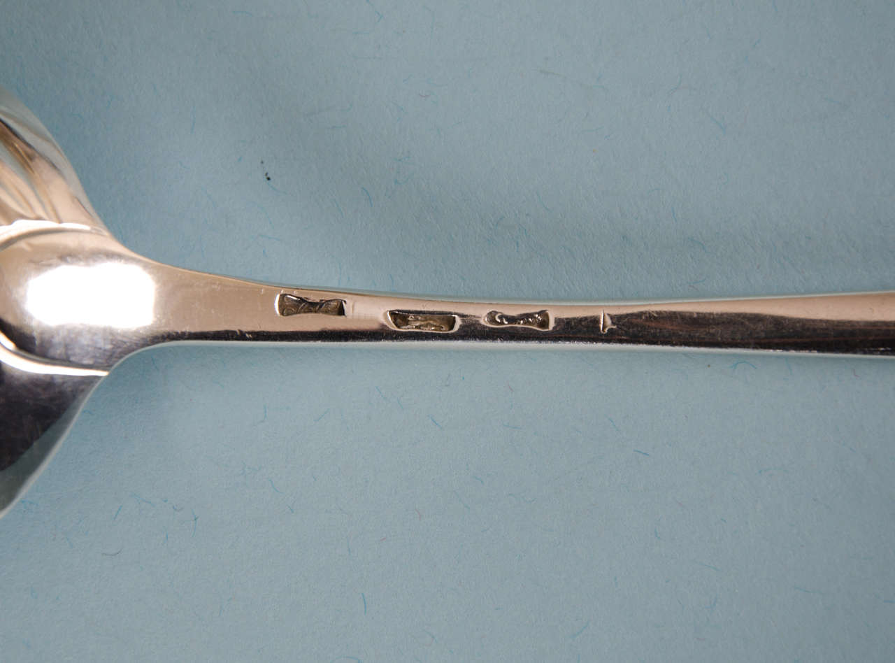 Pair of George III Sterling Silver Onslow Sauce Ladles by John Lampfert 1