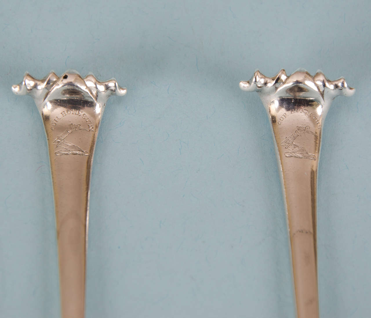 Pair of George III Sterling Silver Onslow Sauce Ladles by John Lampfert 2