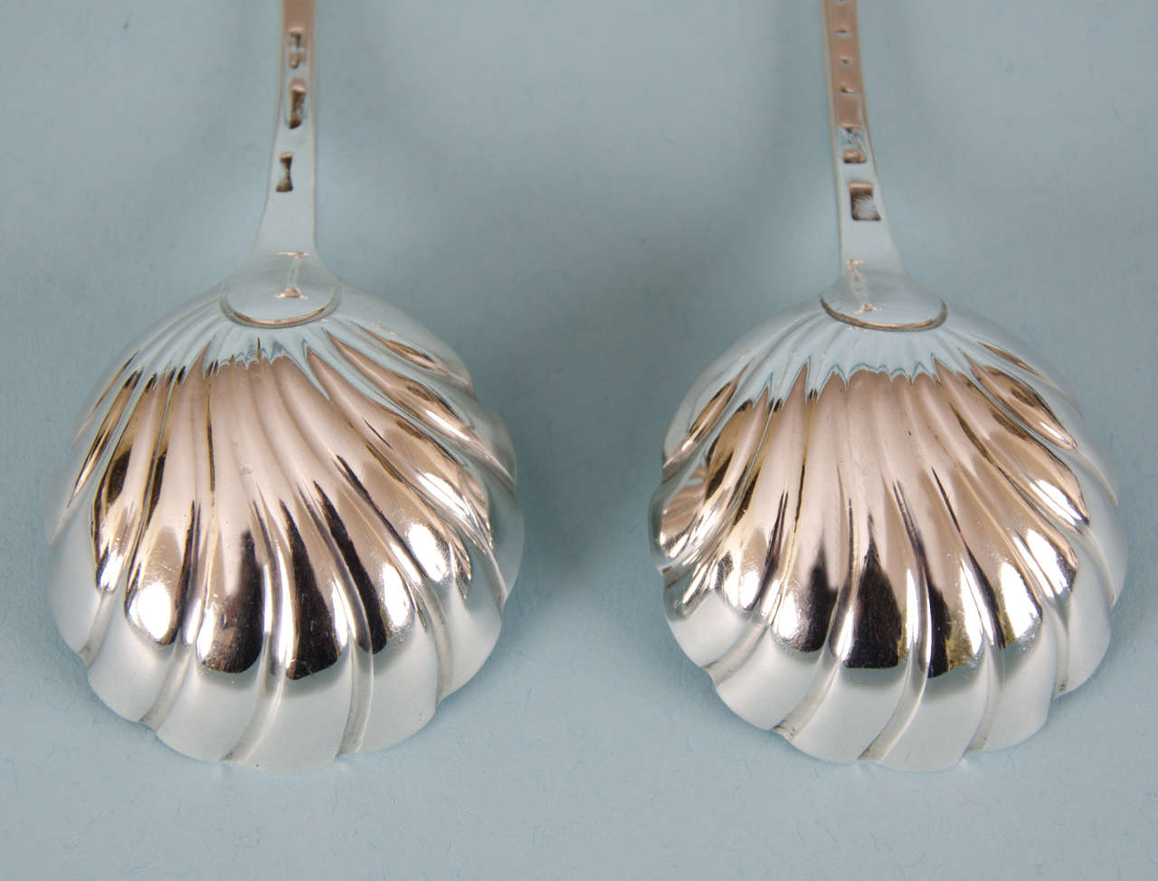Pair of George III Sterling Silver Onslow Sauce Ladles by John Lampfert 3