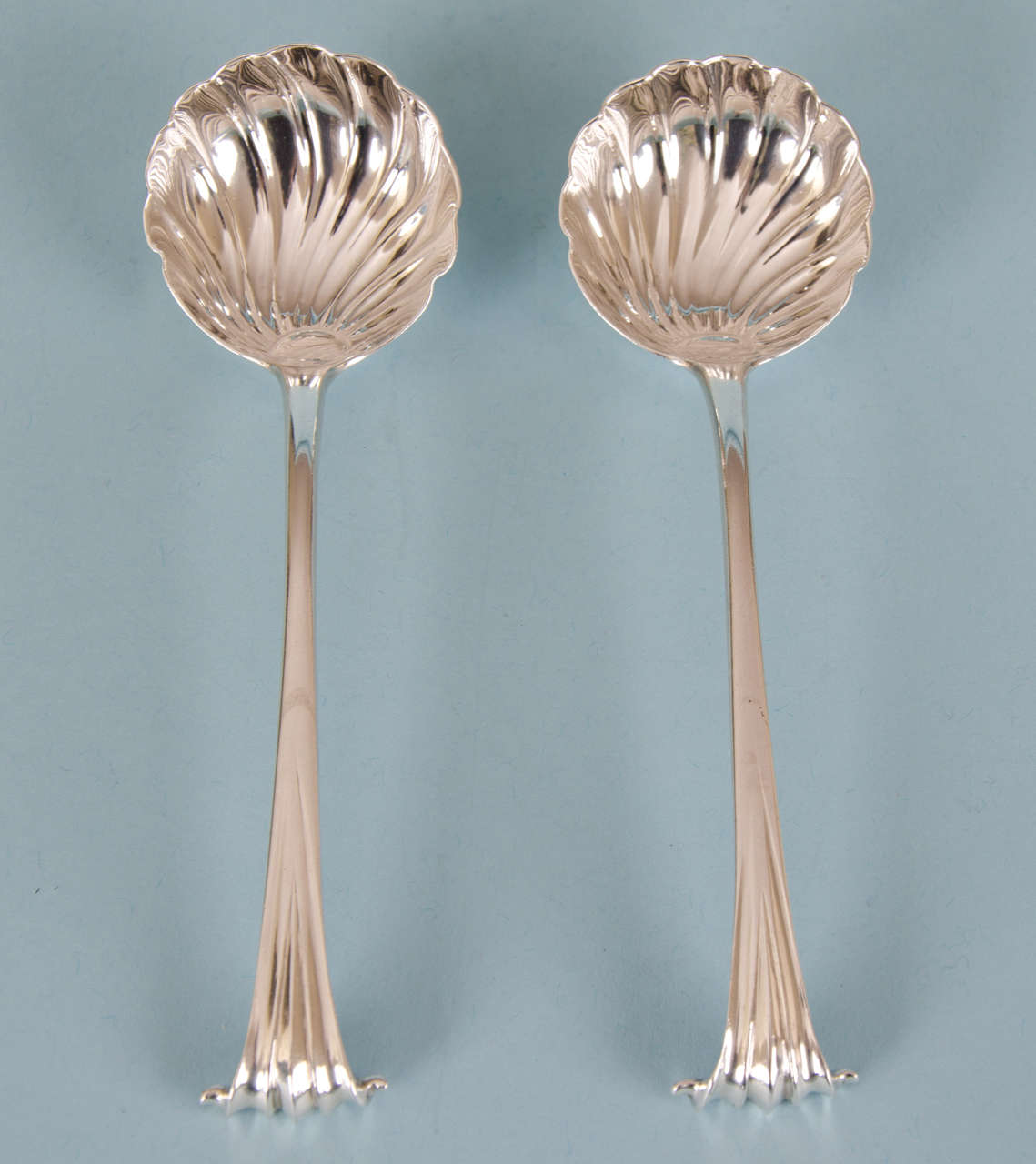 Pair of George III Sterling Silver Onslow Sauce Ladles by John Lampfert 4
