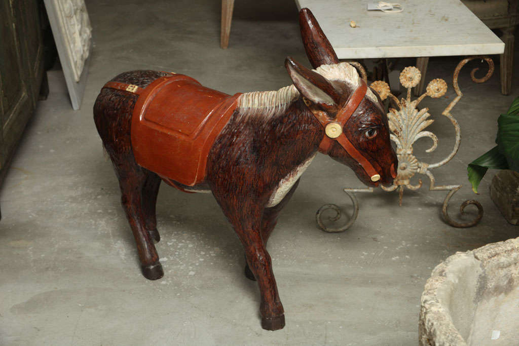 Bemalter Esel aus Keramik (Französisch) im Angebot