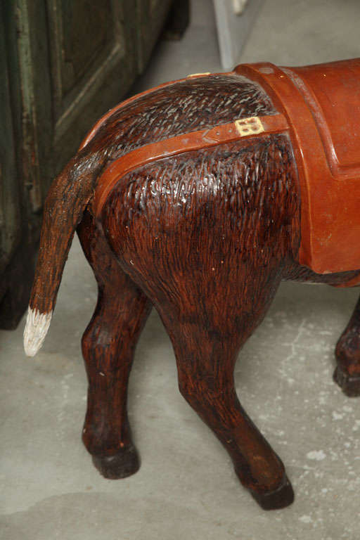 Bemalter Esel aus Keramik (19. Jahrhundert) im Angebot