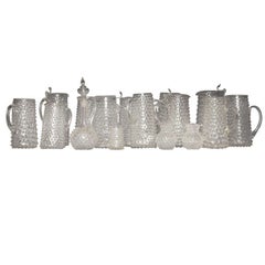 Collection of early 19th century hand blown glass decanters