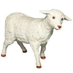 White painted ceramic lamb