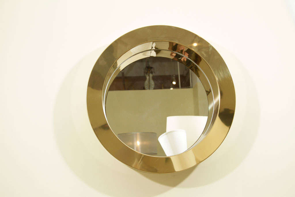 Port Hole Mirror, Round-Brass by Curtis Jere 
Signed and dated; ca. 1980