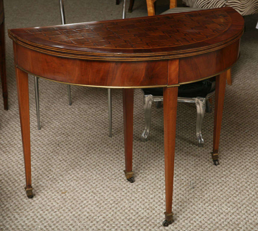 French Demi-Lune Games Table In Excellent Condition In New York, NY