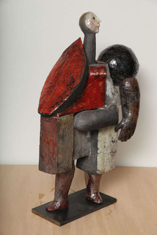 Français Sculpture en céramique « La Femme au Visage de Lune » de Roger Capron
