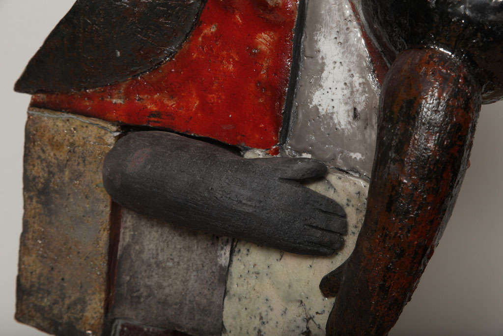 20ième siècle Sculpture en céramique « La Femme au Visage de Lune » de Roger Capron