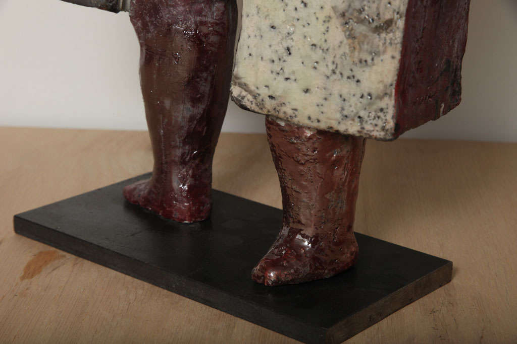 Sculpture en céramique « La Femme au Visage de Lune » de Roger Capron 1