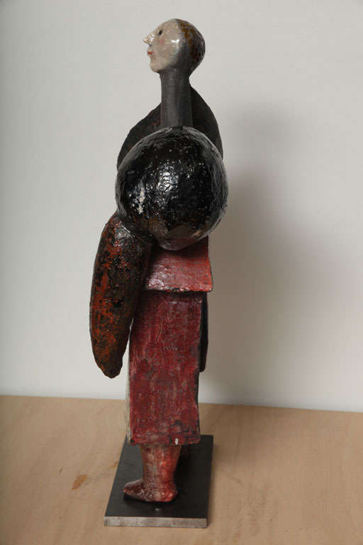 Sculpture en céramique « La Femme au Visage de Lune » de Roger Capron 2