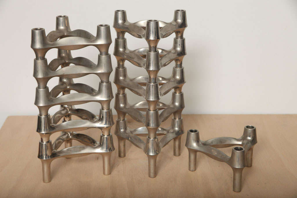 German Modular Candlestick Holders by BMF (priced individually)
