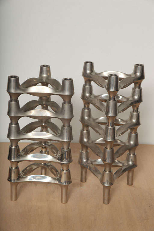 20th Century Modular Candlestick Holders by BMF (priced individually)