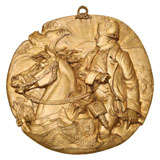 A Napoleonic Gilt Bronze Circular Plaque