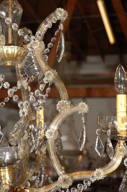 Crystal Chandelier In Good Condition For Sale In Culver City, CA