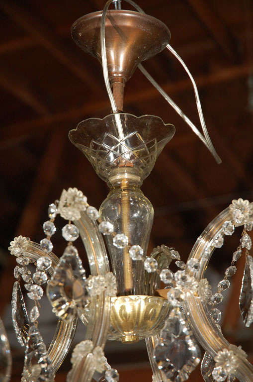 Mid-20th Century Crystal Chandelier For Sale