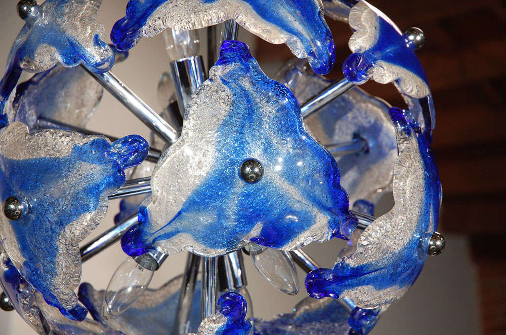 Art Glass Chandelier im Zustand „Gut“ im Angebot in Culver City, CA