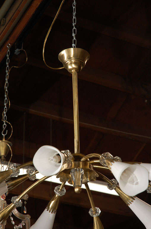 Glass Larger Ten Light Chandelier